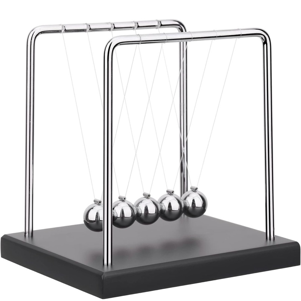 Giant Black and Chrome Newton's Cradle Desk Toy
